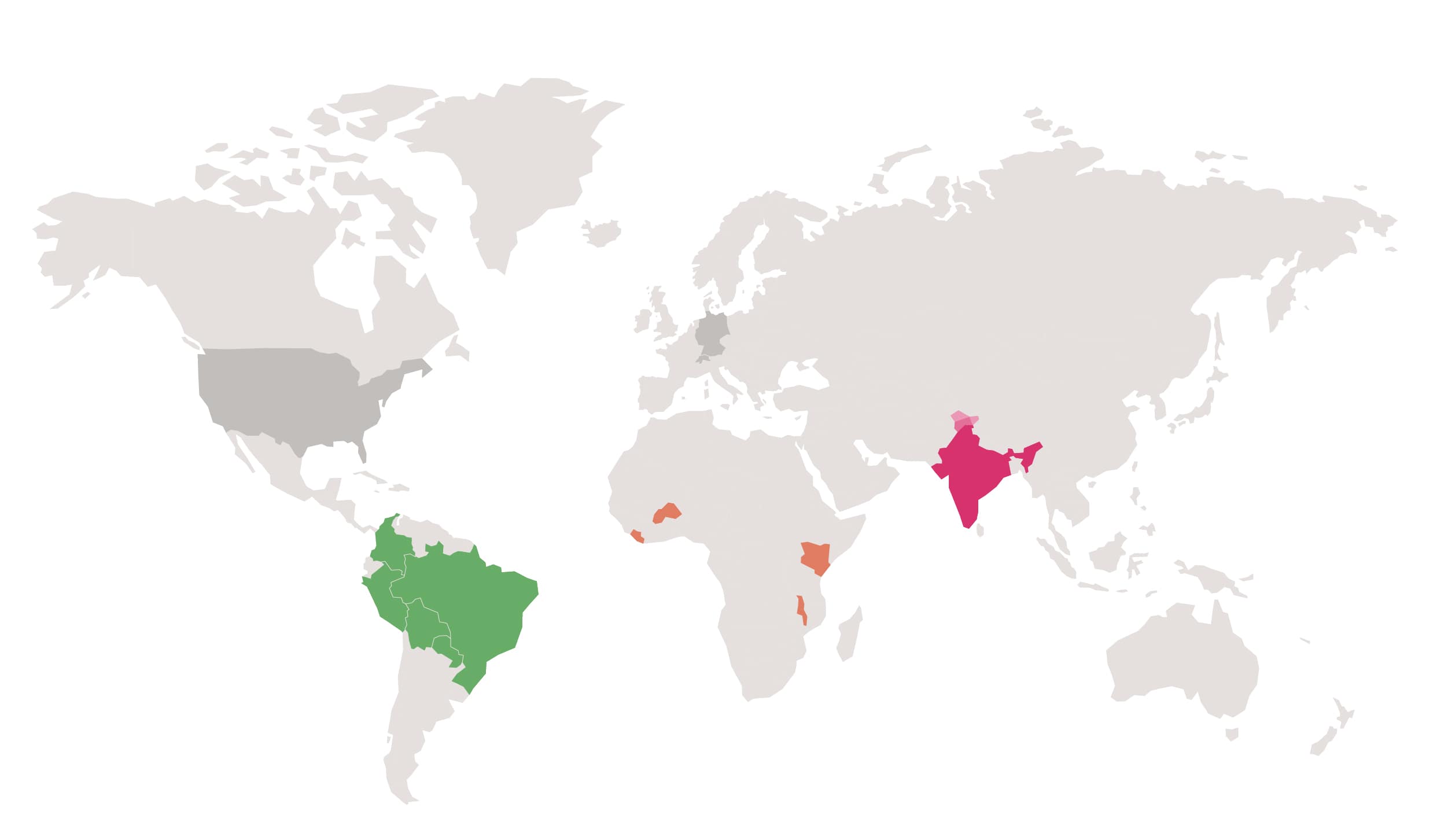 GoodVision workdmap showing active program countries